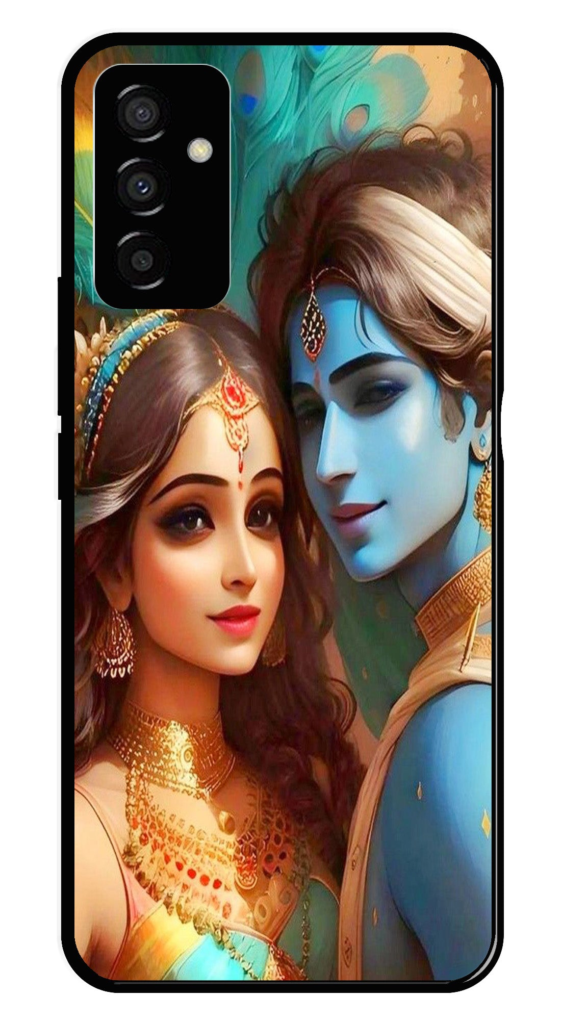 Lord Radha Krishna Metal Mobile Case for Samsung Galaxy F23   (Design No -01)
