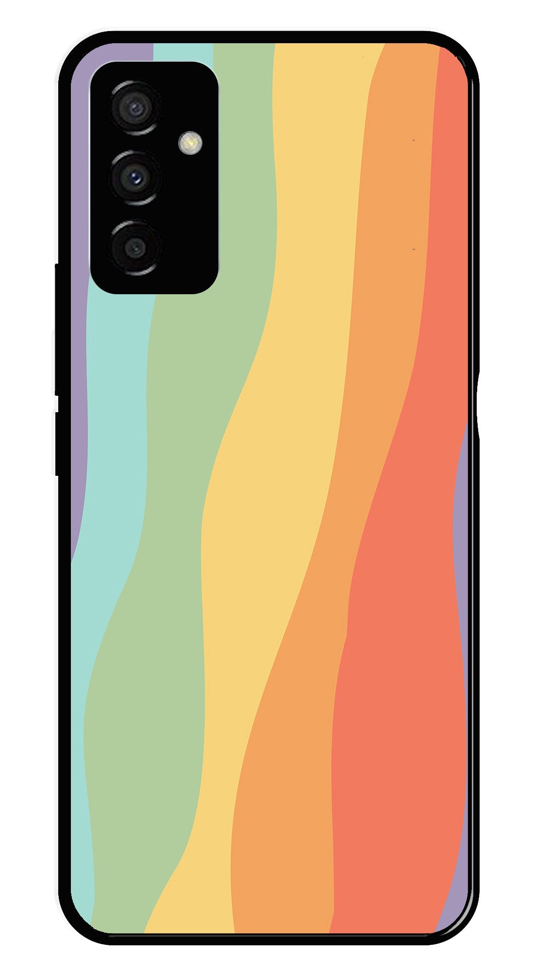 Muted Rainbow Metal Mobile Case for Samsung Galaxy F23   (Design No -02)
