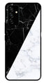 Black White Marble Design Metal Mobile Case for Samsung Galaxy M23   (Design No -09)