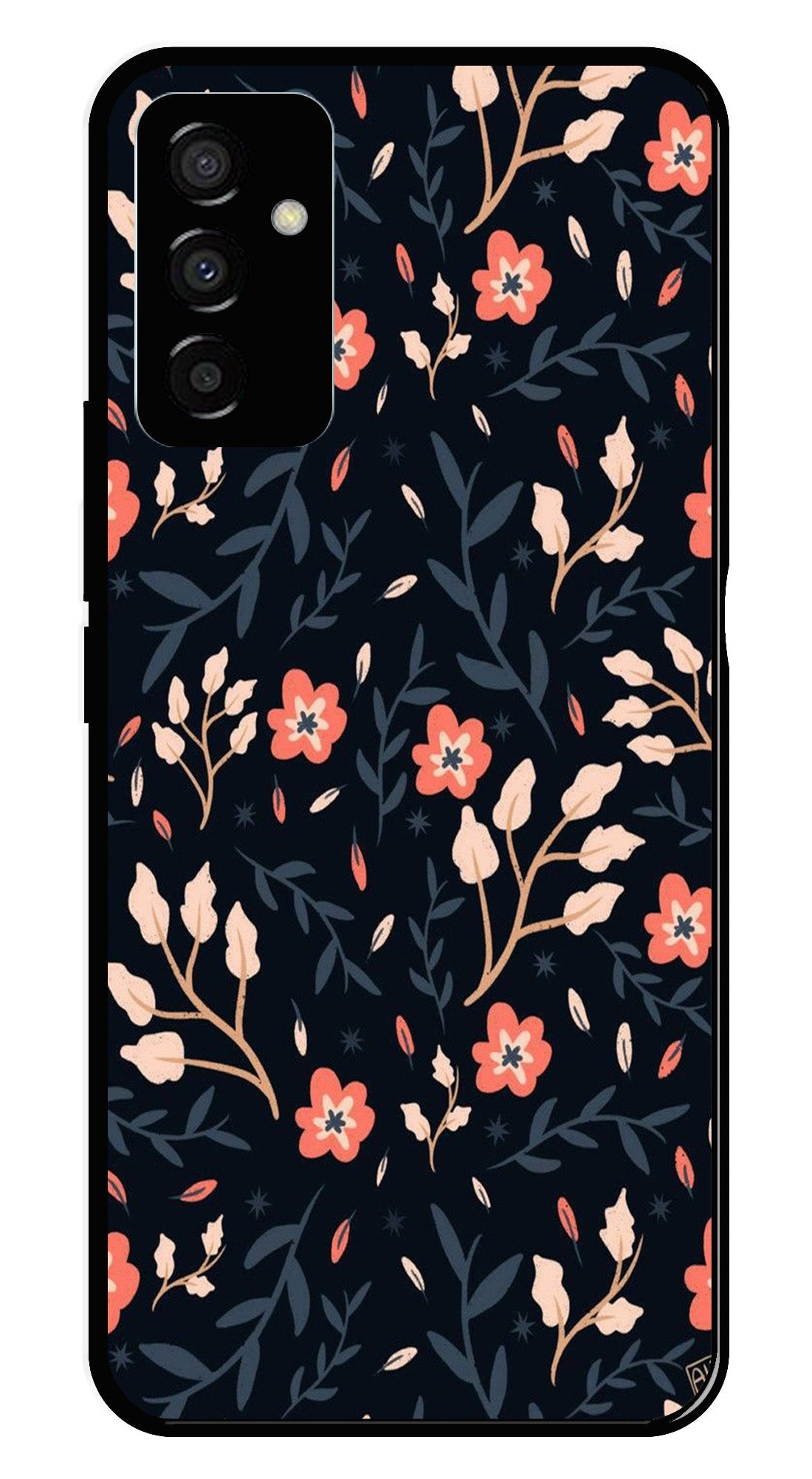 Floral Pattern Metal Mobile Case for Samsung Galaxy F23   (Design No -10)