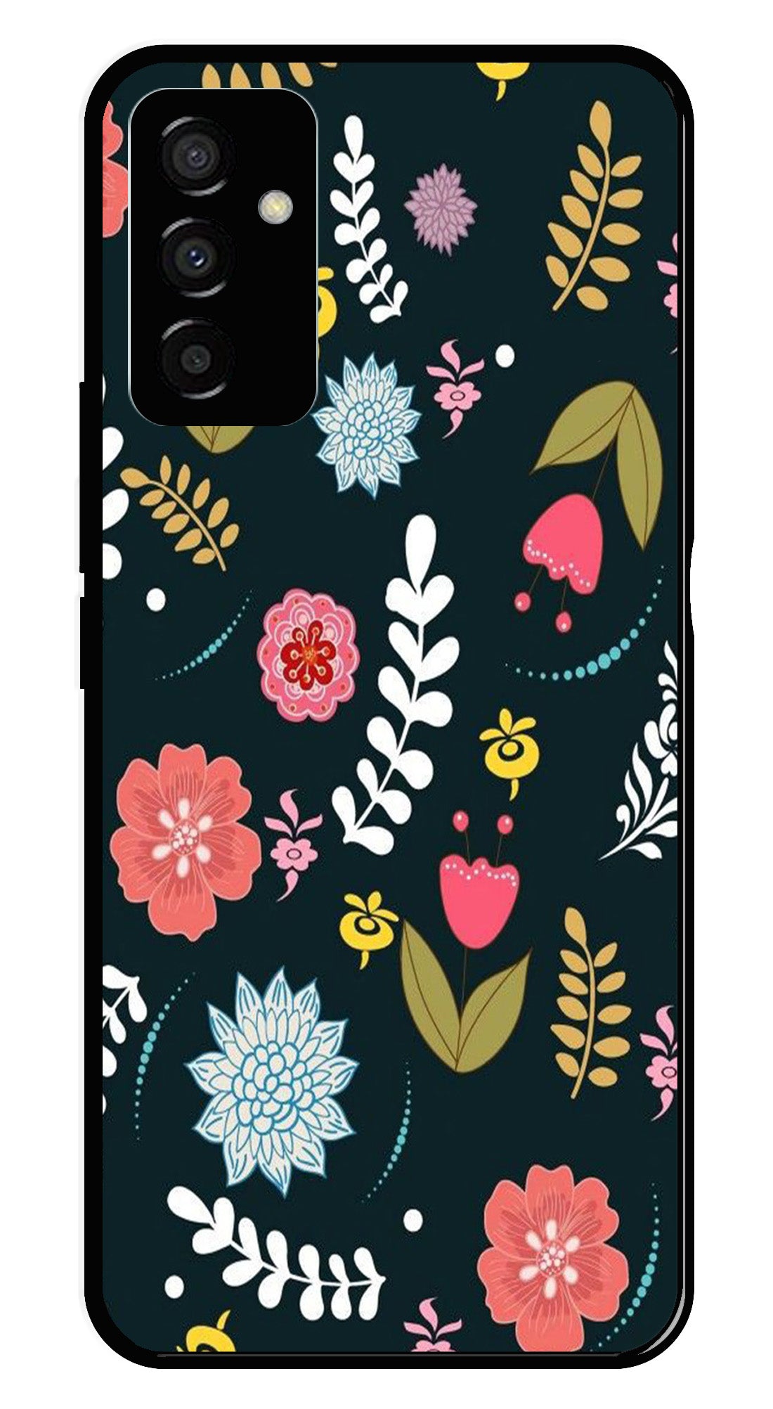 Floral Pattern2 Metal Mobile Case for Samsung Galaxy F23   (Design No -12)