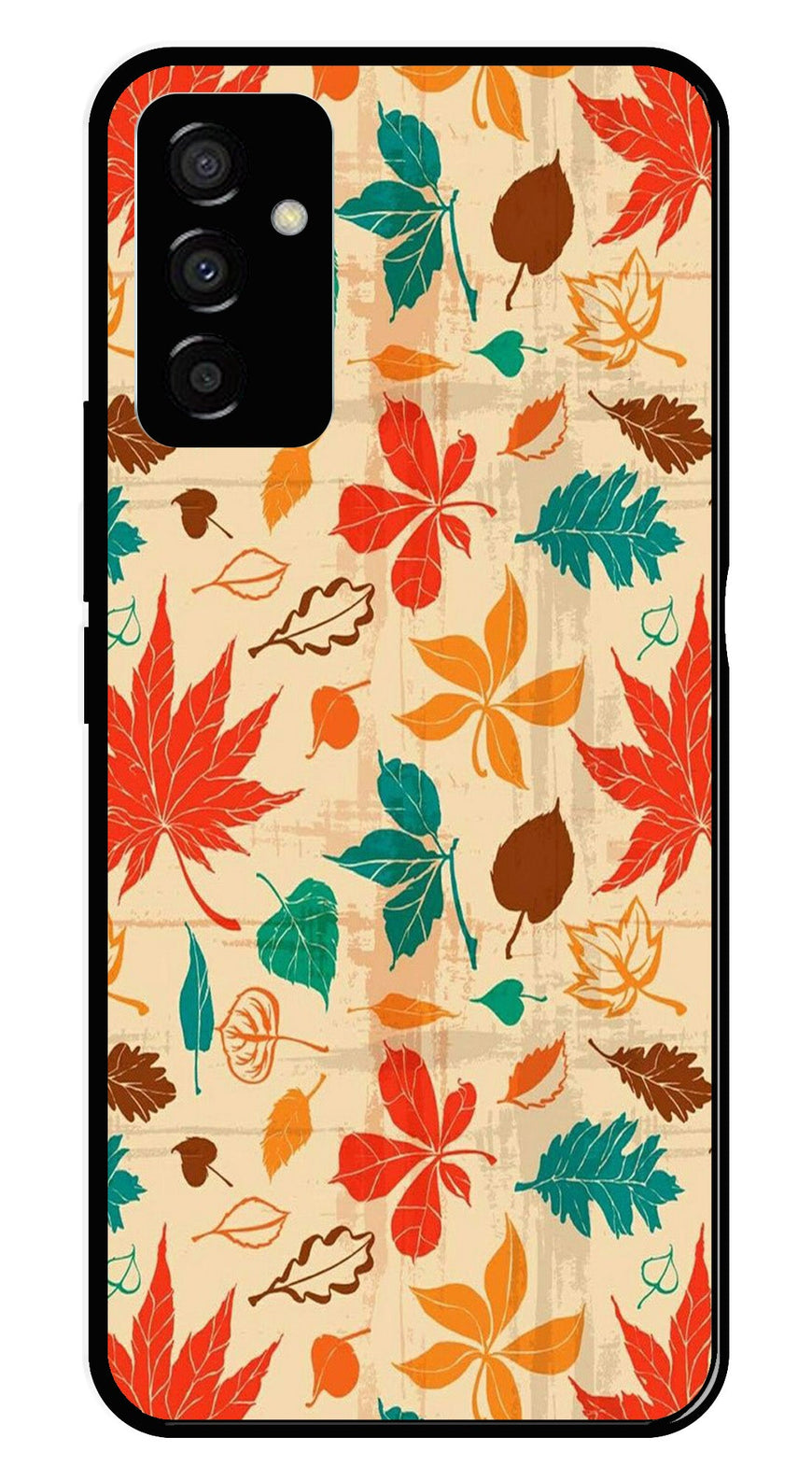 Leafs Design Metal Mobile Case for Samsung Galaxy M23   (Design No -14)