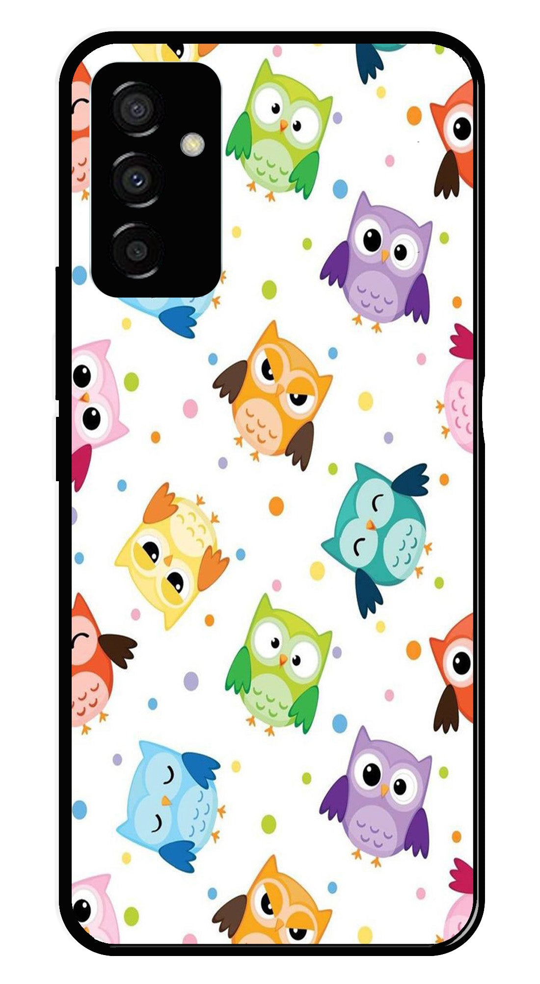Owls Pattern Metal Mobile Case for Samsung Galaxy F23   (Design No -20)
