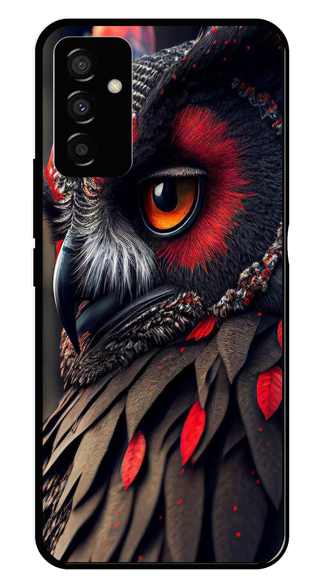 Owl Design Metal Mobile Case for Samsung Galaxy F23   (Design No -26)