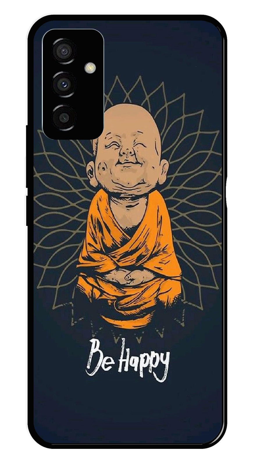 Be Happy Metal Mobile Case for Samsung Galaxy M23   (Design No -27)
