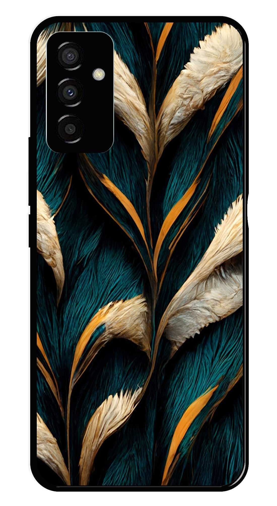 Feathers Metal Mobile Case for Samsung Galaxy F23   (Design No -30)