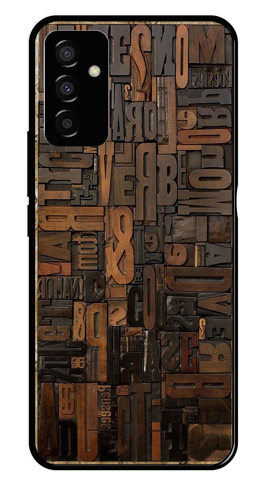 Alphabets Metal Mobile Case for Samsung Galaxy M23   (Design No -32)