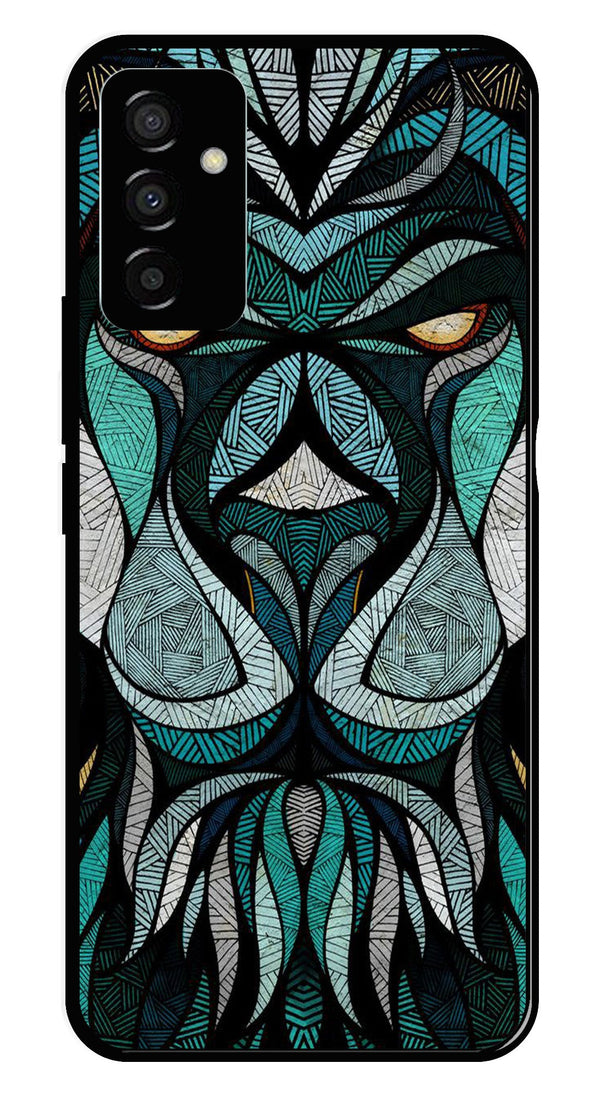 Lion Pattern Metal Mobile Case for Samsung Galaxy M23   (Design No -40)