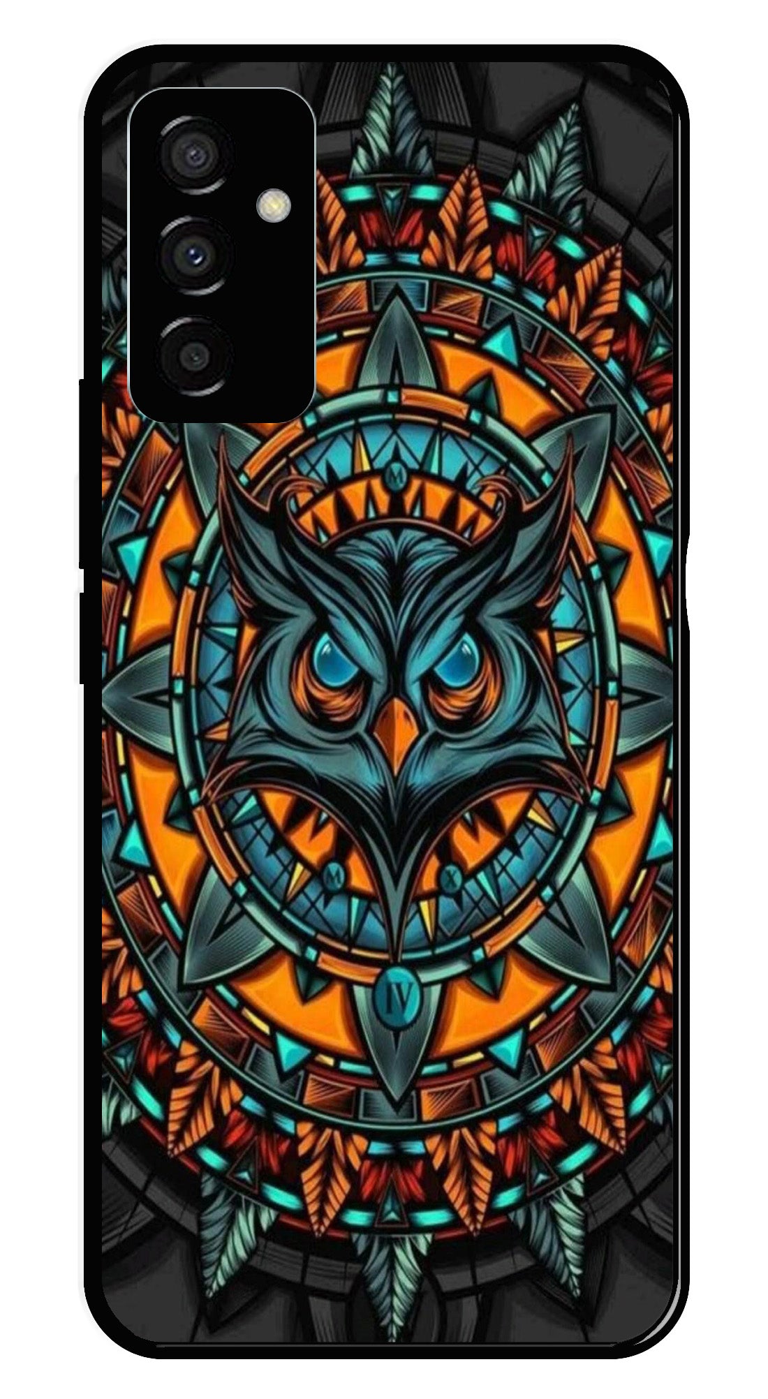 Owl Pattern Metal Mobile Case for Samsung Galaxy F23   (Design No -42)