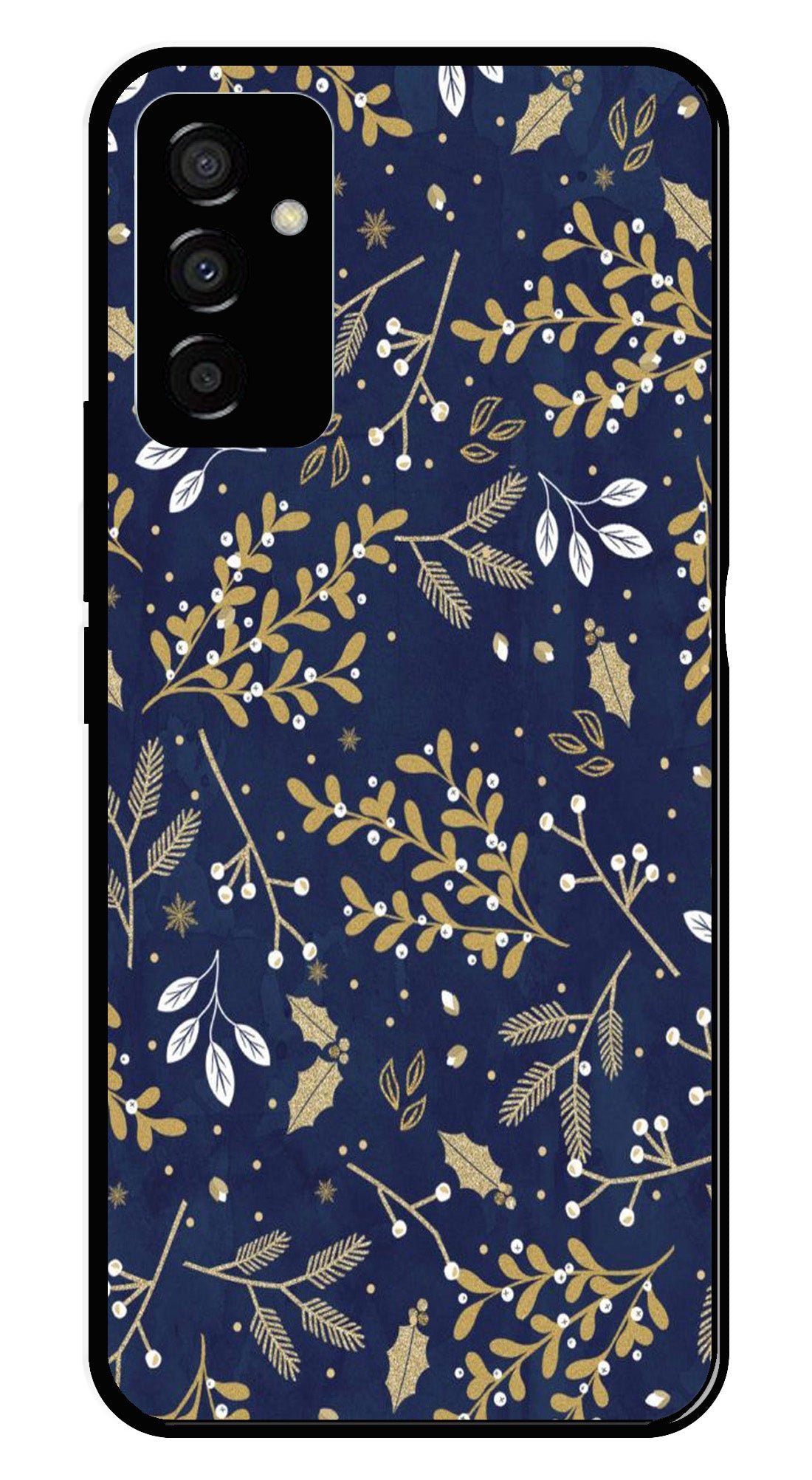 Floral Pattern  Metal Mobile Case for Samsung Galaxy F23   (Design No -52)