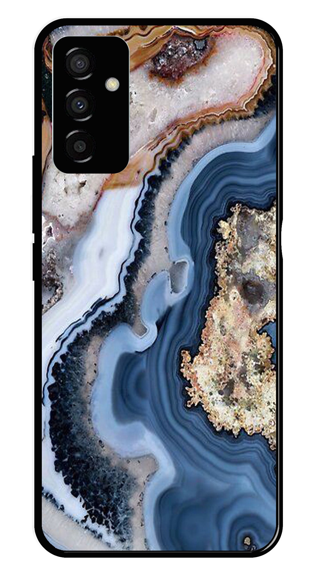 Marble Design Metal Mobile Case for Samsung Galaxy F23   (Design No -53)