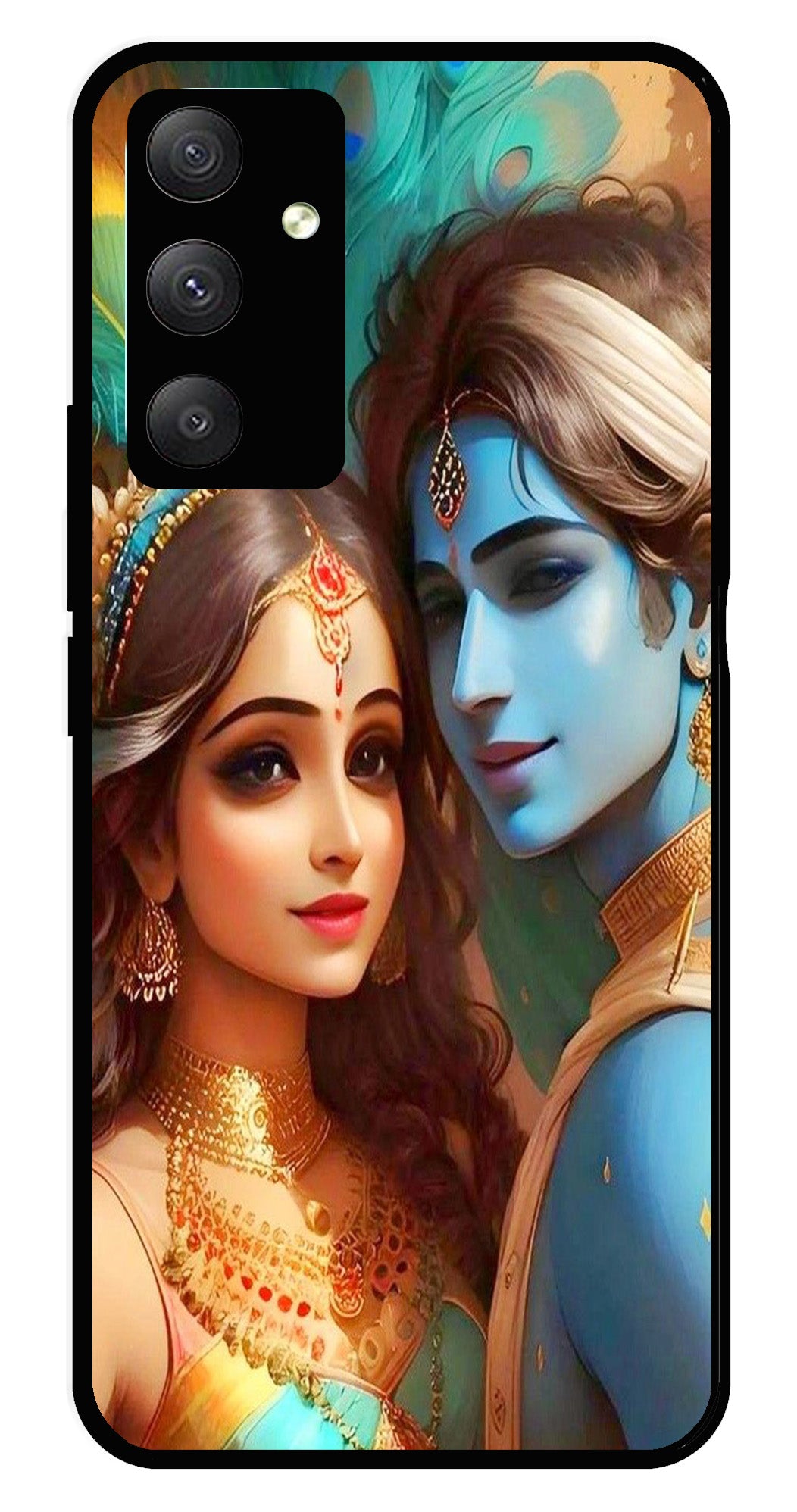 Lord Radha Krishna Metal Mobile Case for Samsung Galaxy F34 5G   (Design No -01)