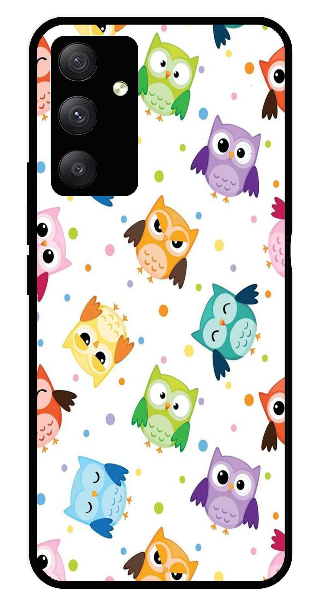 Owls Pattern Metal Mobile Case for Samsung Galaxy F34 5G   (Design No -20)