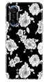 White flowers Black Background Case for Poco F3 GT 5G
