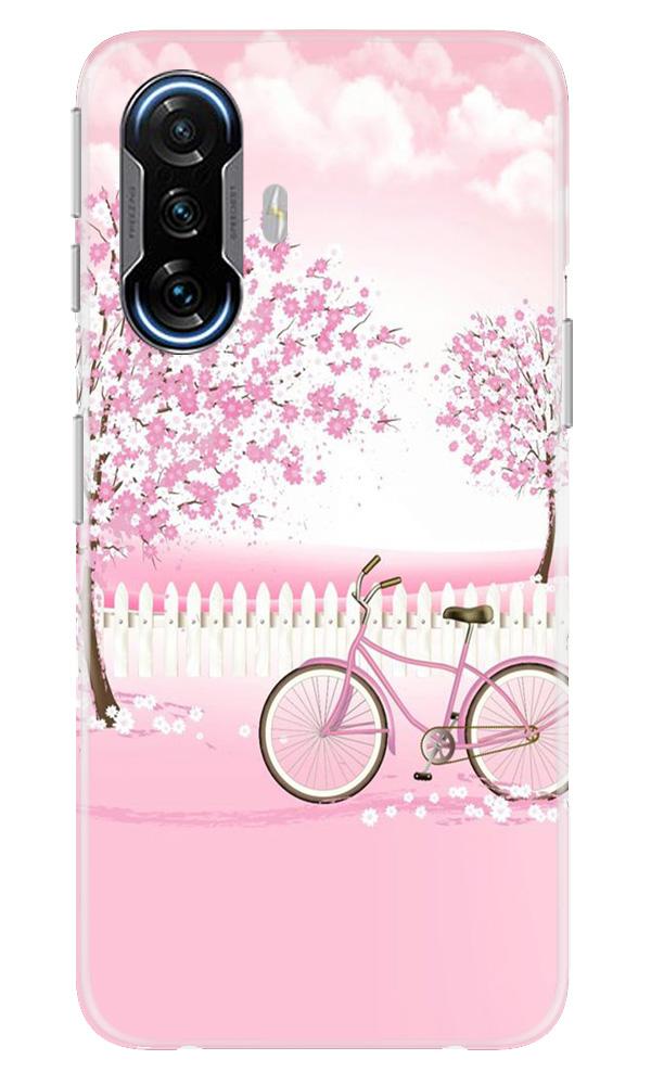 Pink Flowers Cycle Case for Poco F3 GT 5G  (Design - 102)