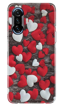 Red White Hearts Mobile Back Case for Poco F3 GT 5G  (Design - 105)