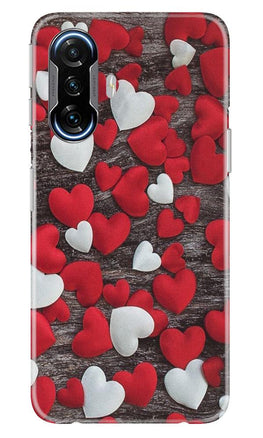 Red White Hearts Case for Poco F3 GT 5G(Design - 105)