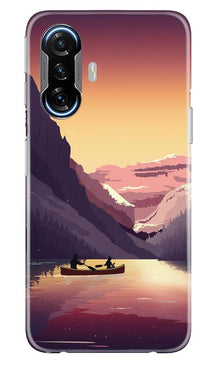 Mountains Boat Mobile Back Case for Poco F3 GT 5G (Design - 181)