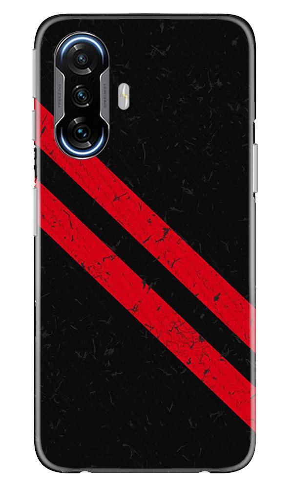 Black Red Pattern Mobile Back Case for Poco F3 GT 5G (Design - 373)