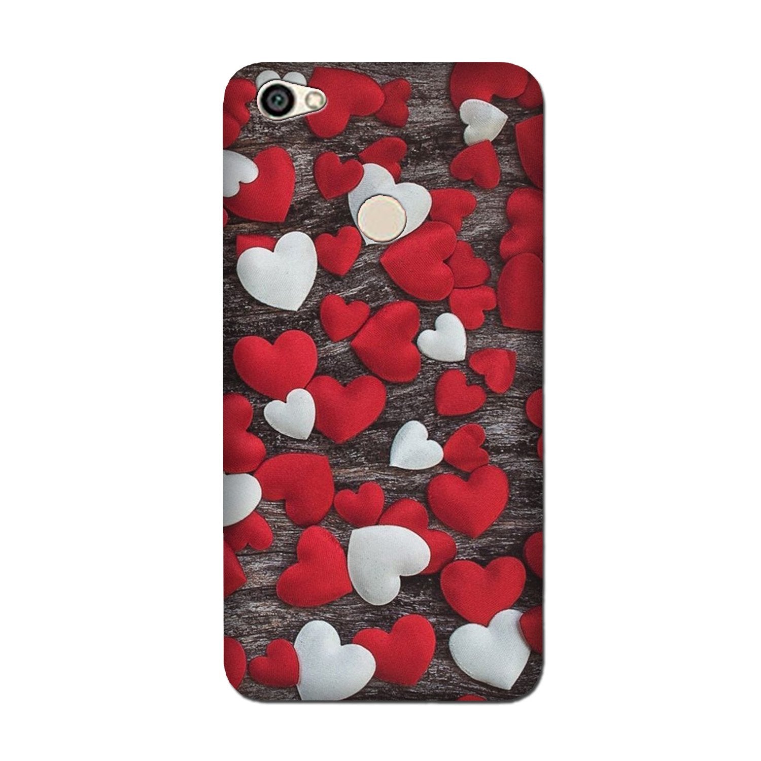 Red White Hearts Case for Redmi Y1  (Design - 105)