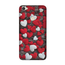Red White Hearts Case for Redmi Y1  (Design - 105)