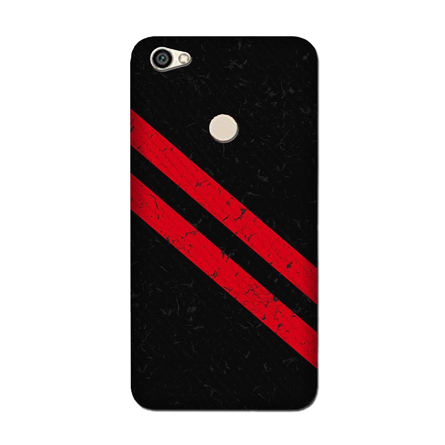 Black Red Pattern Mobile Back Case for Oppo F7  (Design - 373)