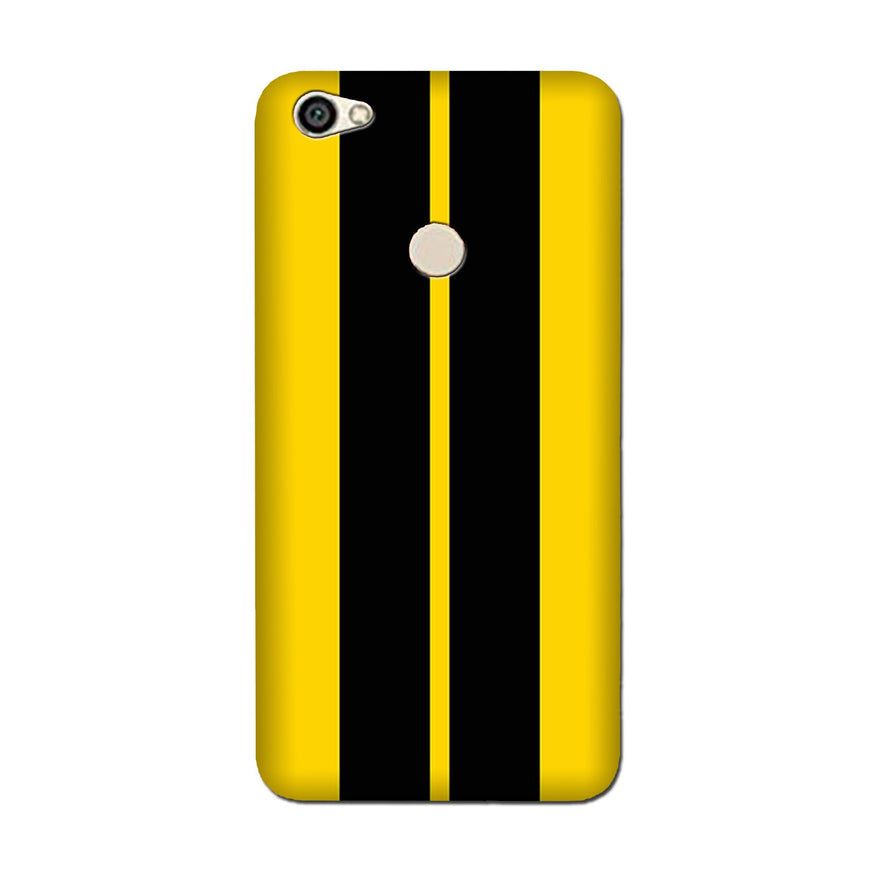 Black Yellow Pattern Mobile Back Case for Oppo F7  (Design - 377)
