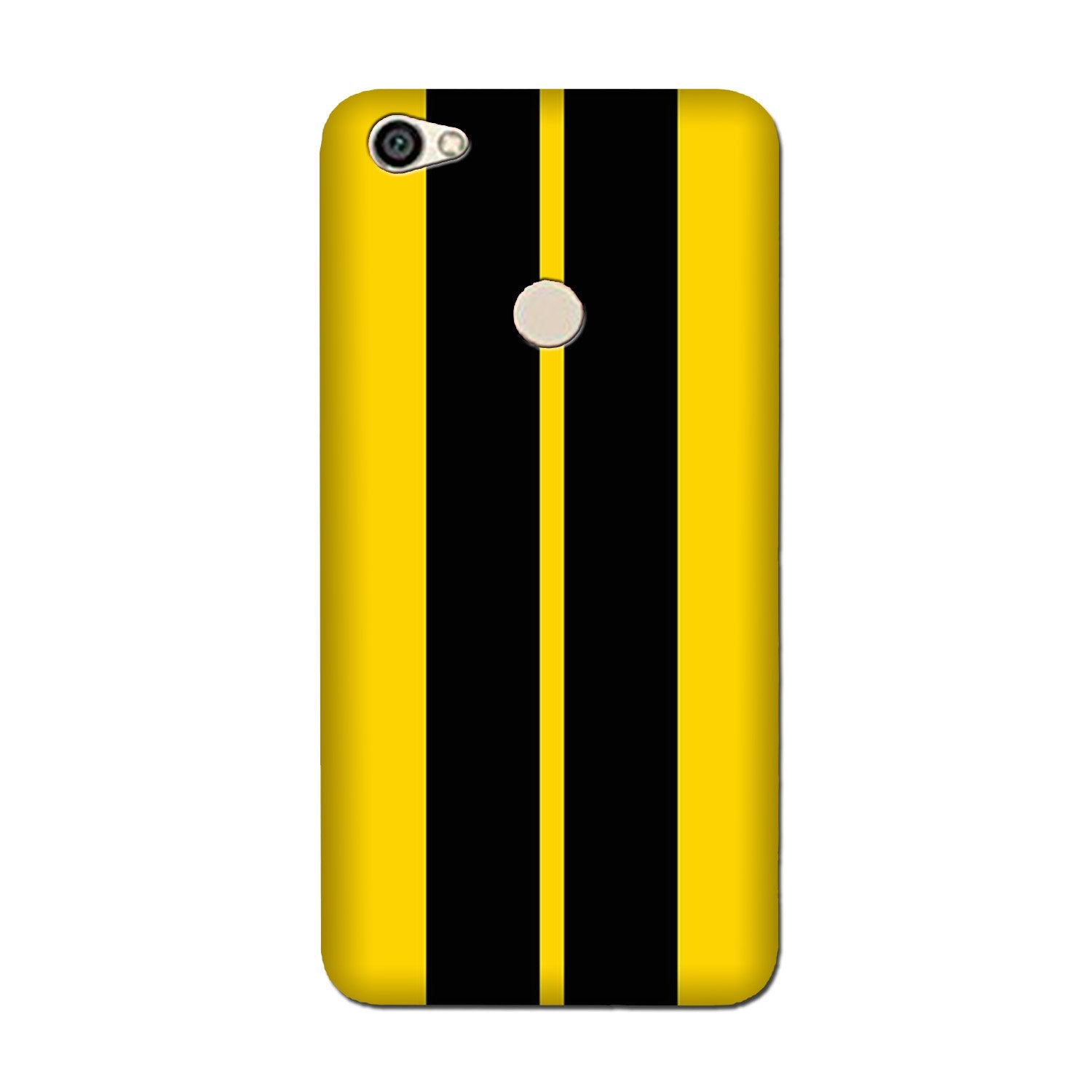Black Yellow Pattern Mobile Back Case for Vivo V7 Plus (Design - 377)