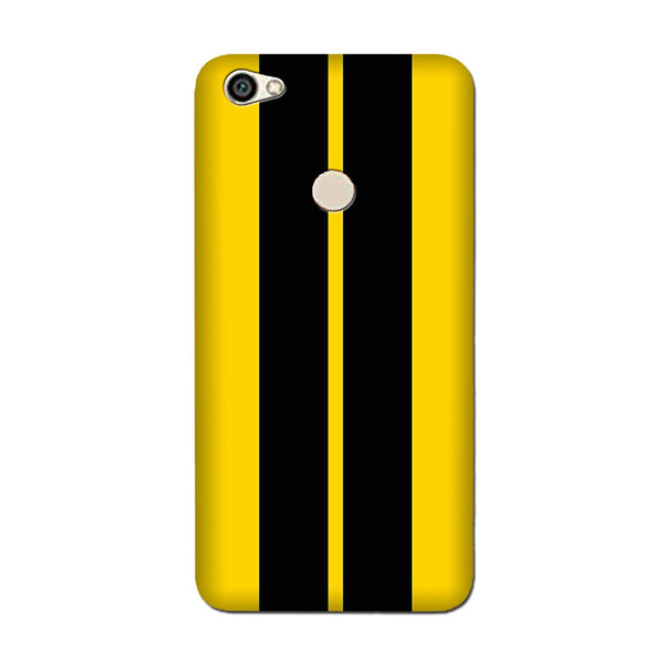 Black Yellow Pattern Mobile Back Case for Vivo V7 Plus (Design - 377)