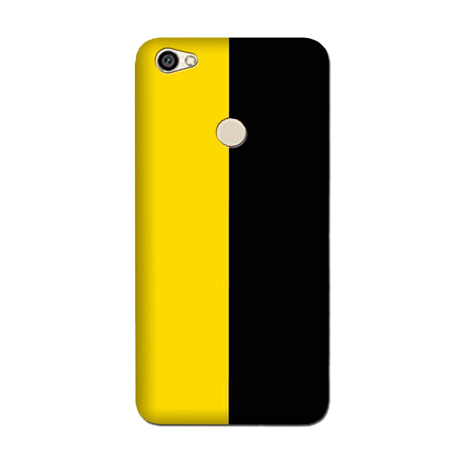 Black Yellow Pattern Mobile Back Case for Vivo V7 (Design - 397)