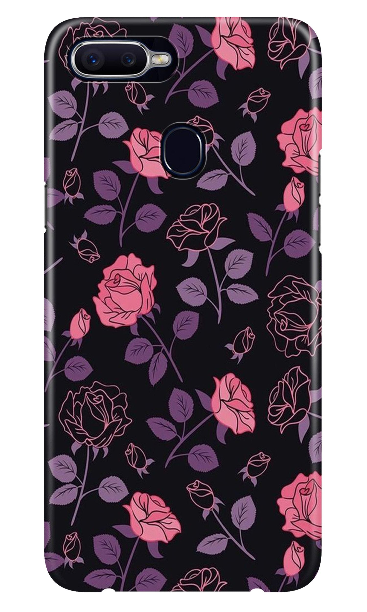 Rose Black Background Case for Oppo A7