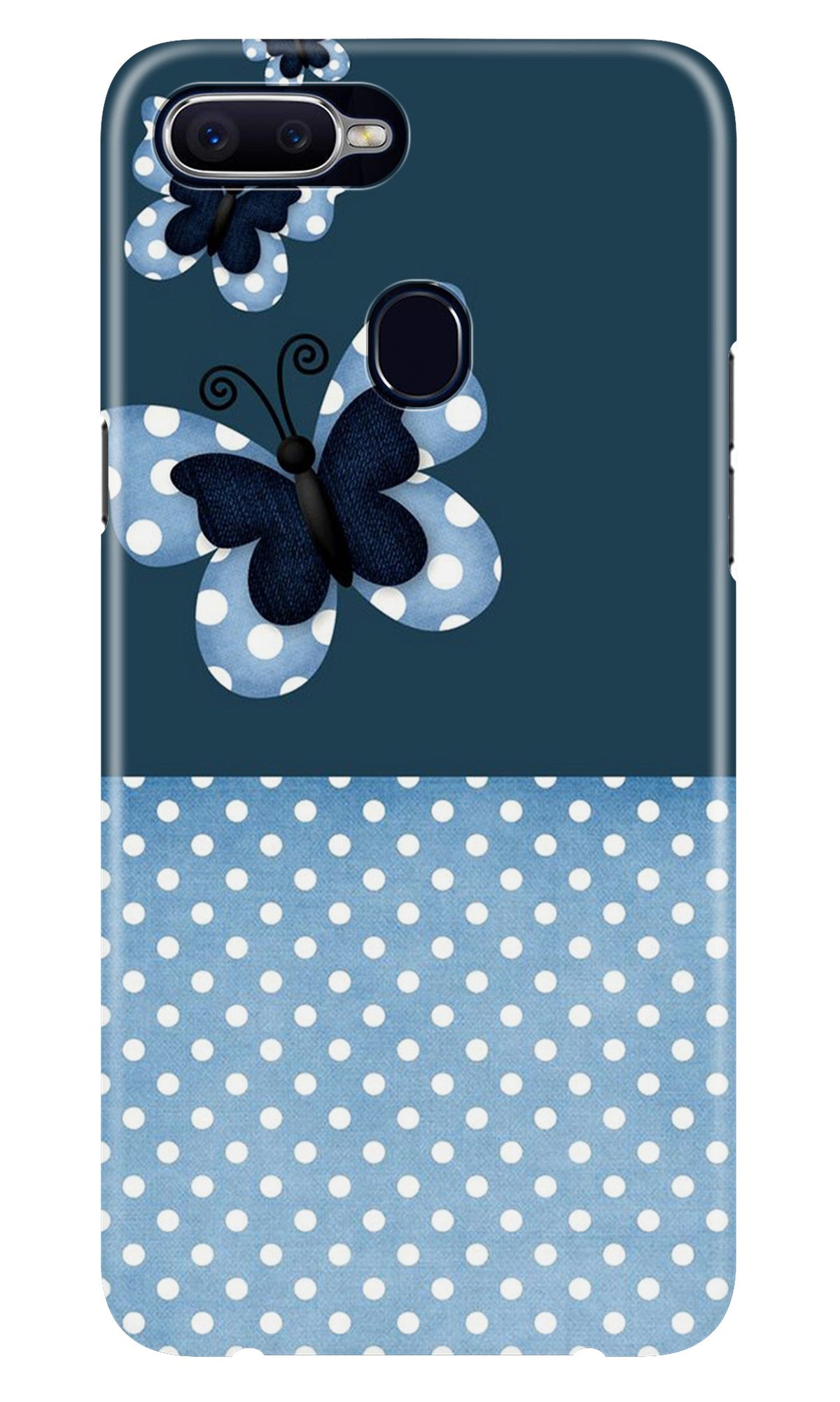 White dots Butterfly Case for Oppo F9