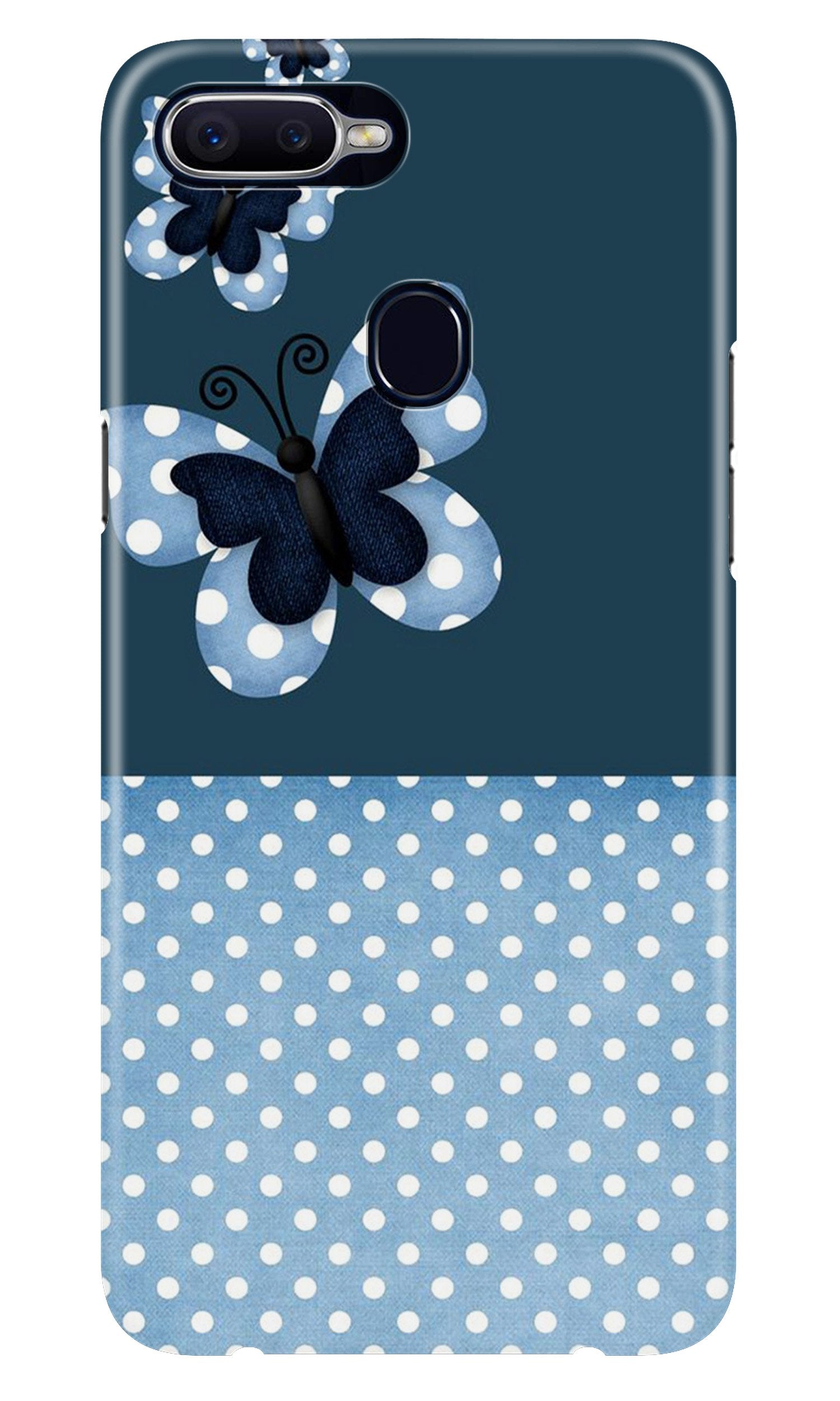 White dots Butterfly Case for Oppo A7