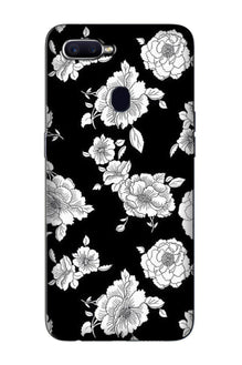 White flowers Black Background Case for Vivo Y83/ Y81