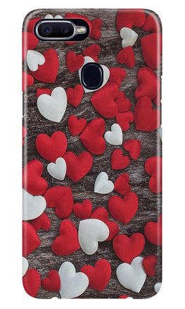 Red White Hearts Case for Oppo A7(Design - 105)