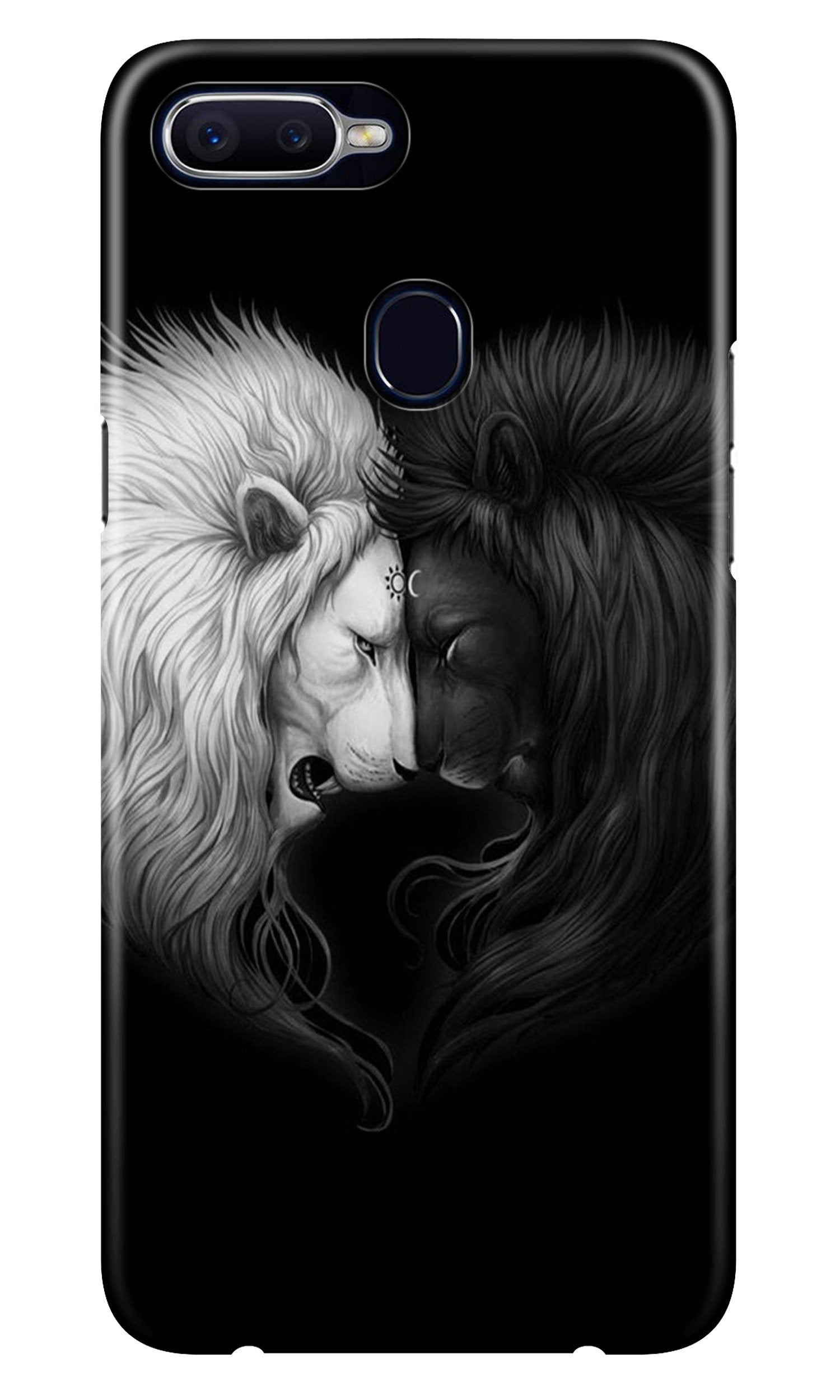 Dark White Lion Case for Oppo F9(Design - 140)