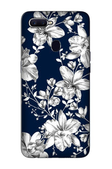 White flowers Blue Background Case for Realme U1