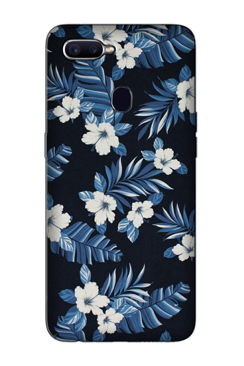 White flowers Blue Background2 Case for Oppo A5
