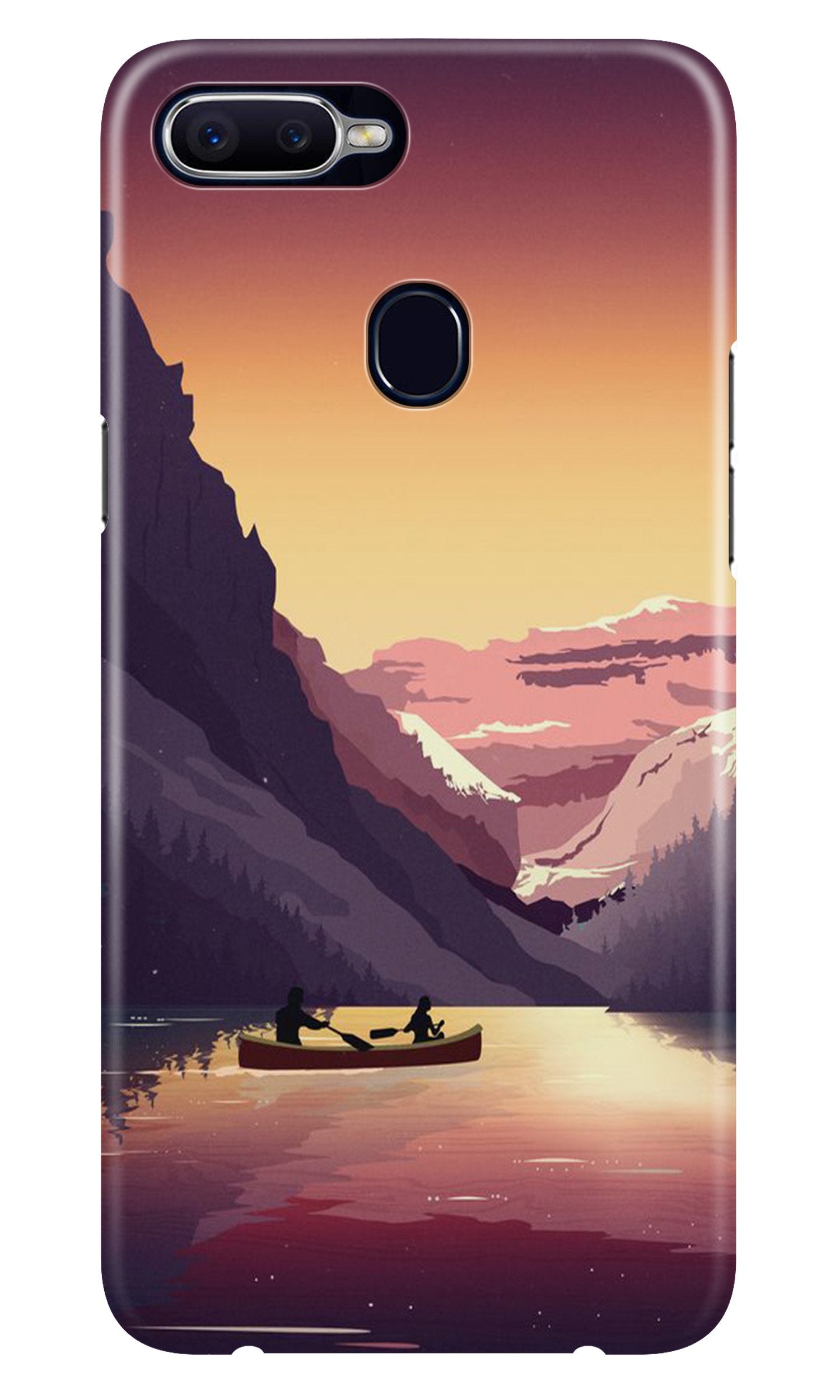 Mountains Boat Case for Oppo A7 (Design - 181)