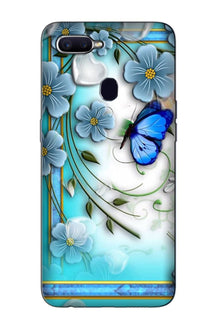 Blue Butterfly Mobile Back Case for Oppo A12 (Design - 21)