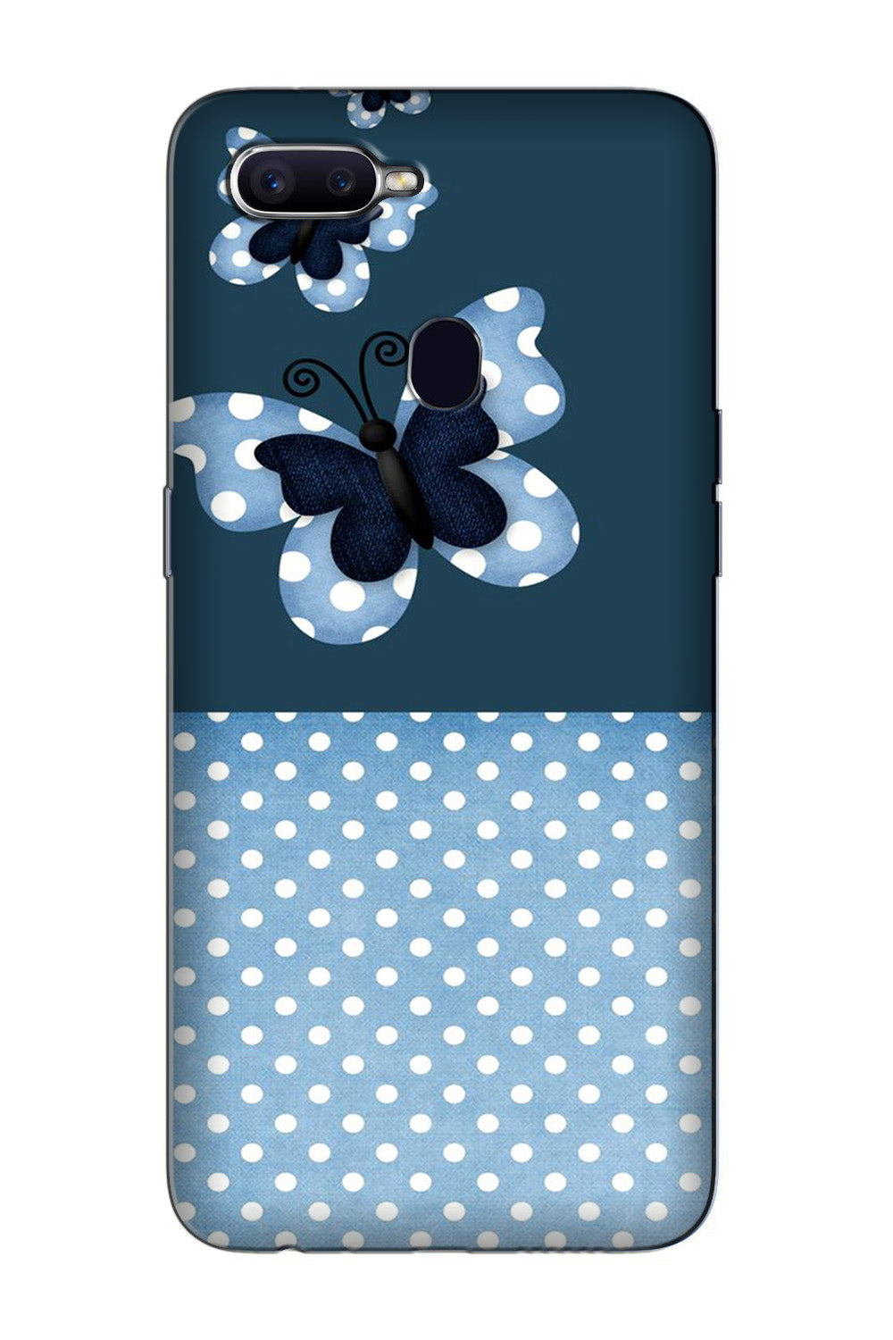 White dots Butterfly Case for Oppo F9 Pro