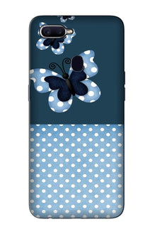 White dots Butterfly Mobile Back Case for Oppo A12 (Design - 31)
