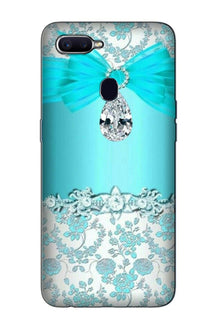Shinny Blue Background Mobile Back Case for Oppo A12 (Design - 32)