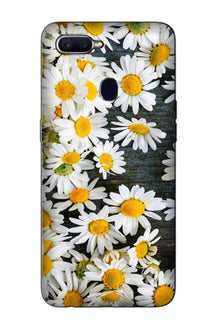 White flowers2 Mobile Back Case for Oppo A12 (Design - 62)