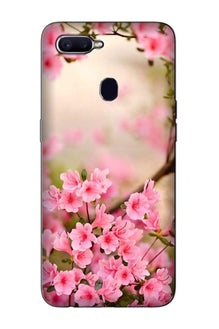 Pink flowers Mobile Back Case for Oppo A12 (Design - 69)