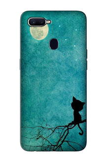 Moon cat Mobile Back Case for Oppo A12 (Design - 70)