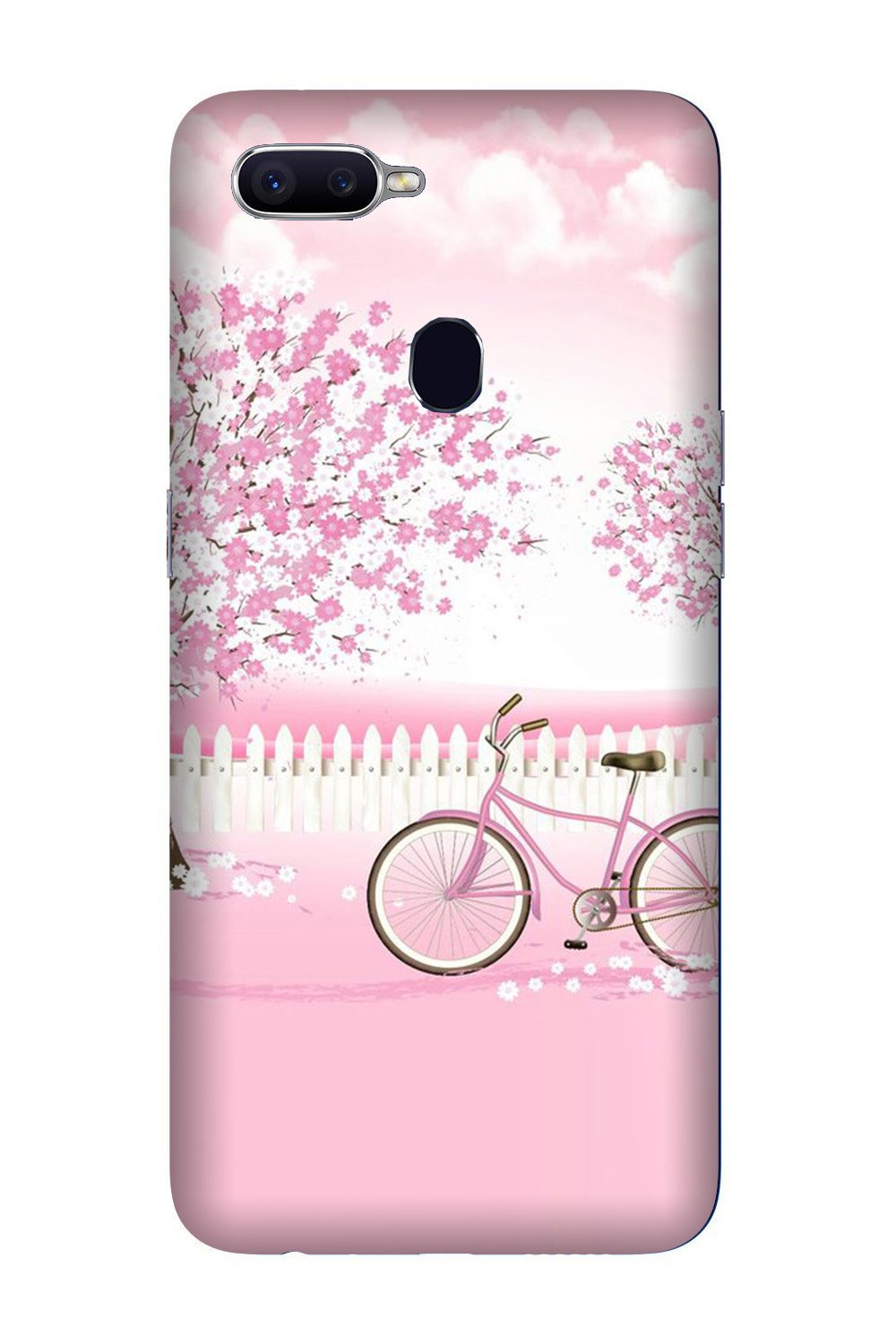 Pink Flowers Cycle Case for Oppo A5(Design - 102)