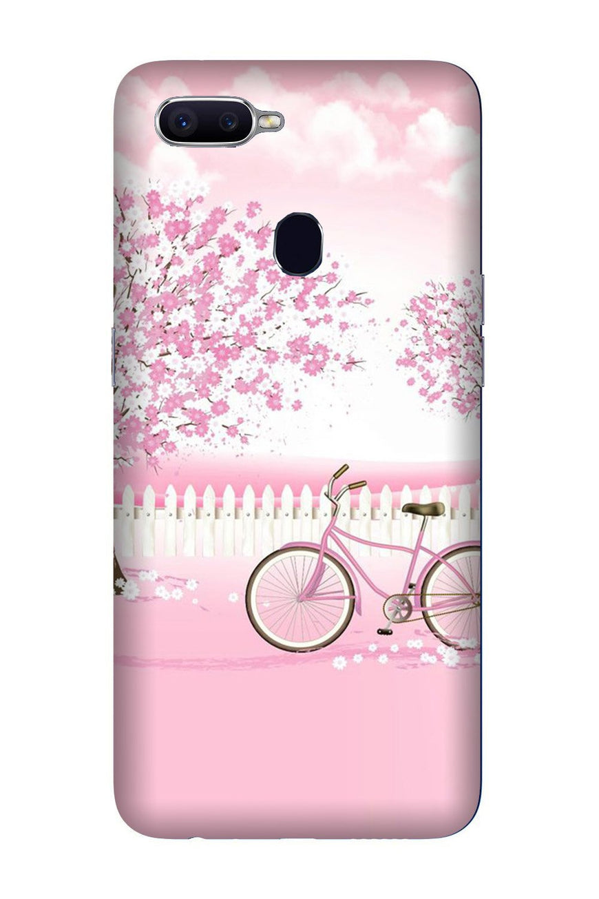 Pink Flowers Cycle Case for Oppo R15 Pro  (Design - 102)