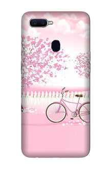 Pink Flowers Cycle Mobile Back Case for Oppo A12  (Design - 102)