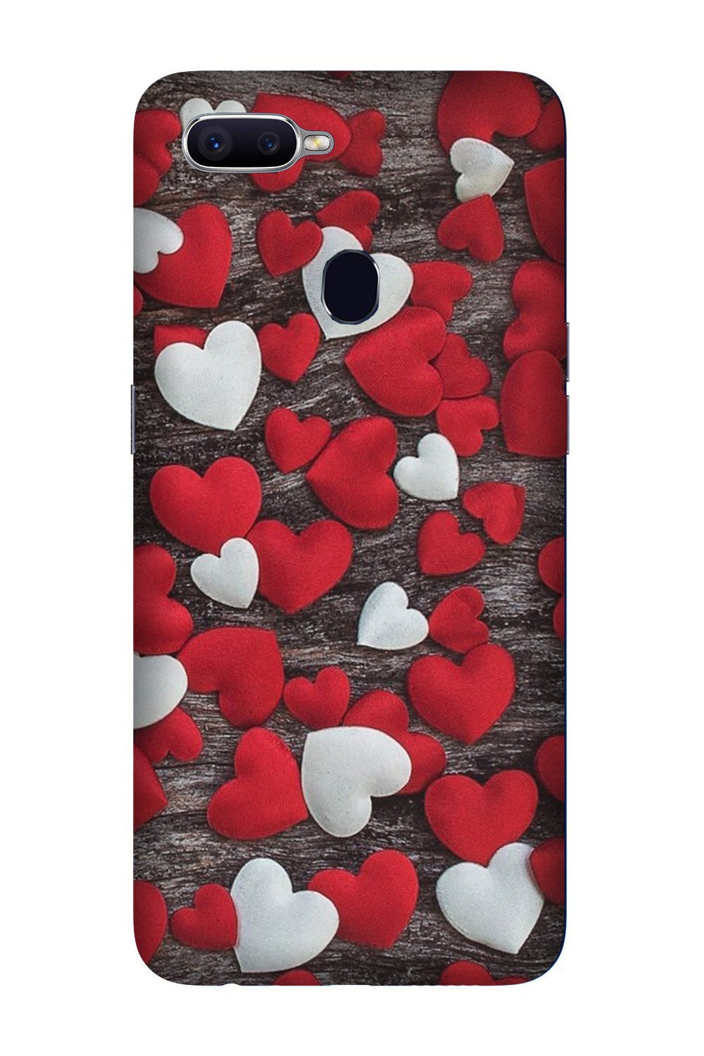Red White Hearts Case for Oppo A5  (Design - 105)